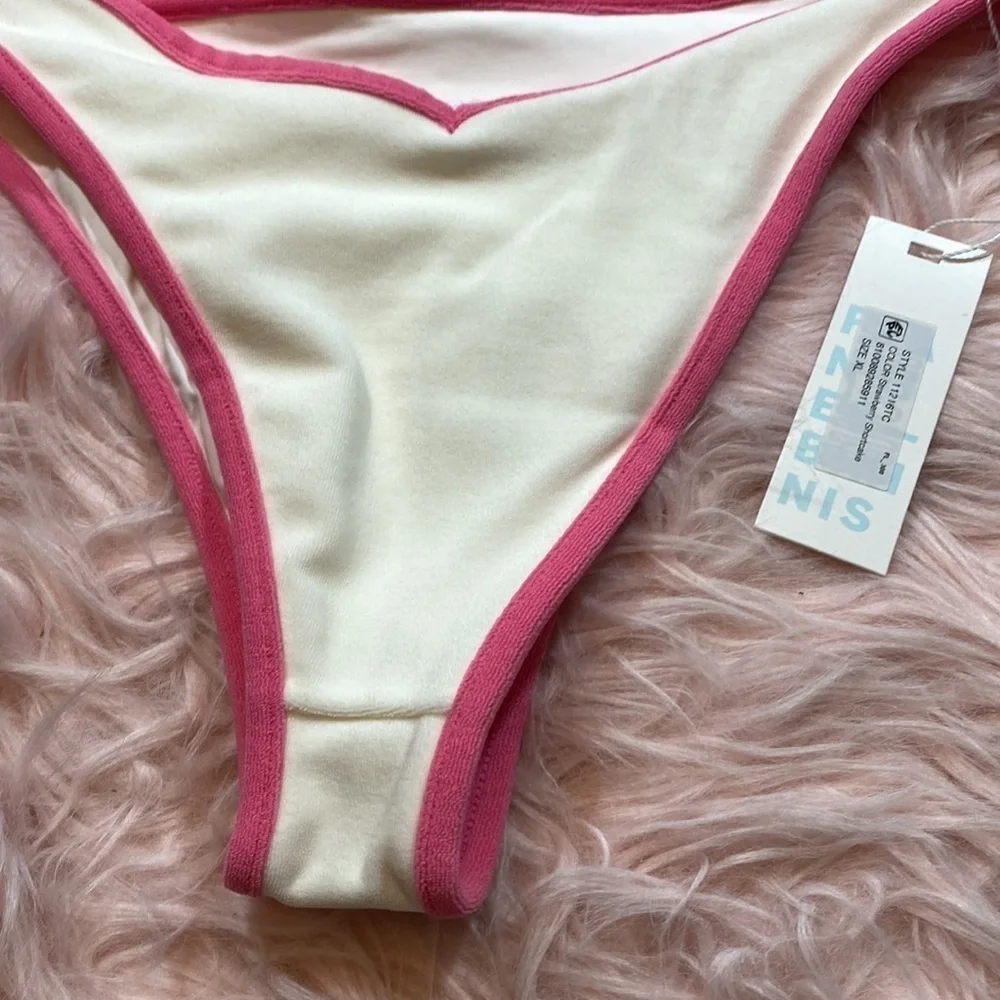 NWT Frankie’s Bikini Connor Terry Bikini Bottoms in Strawberry Shortcake sz XL